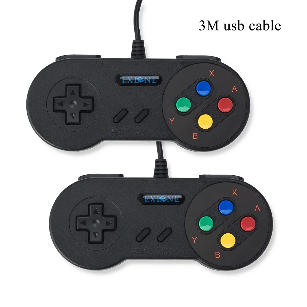 

Exlene 2Pack 3M Super Classic USB SNES Controller Gamepad Joystick for PC /Pi 3 Retropie /Sega