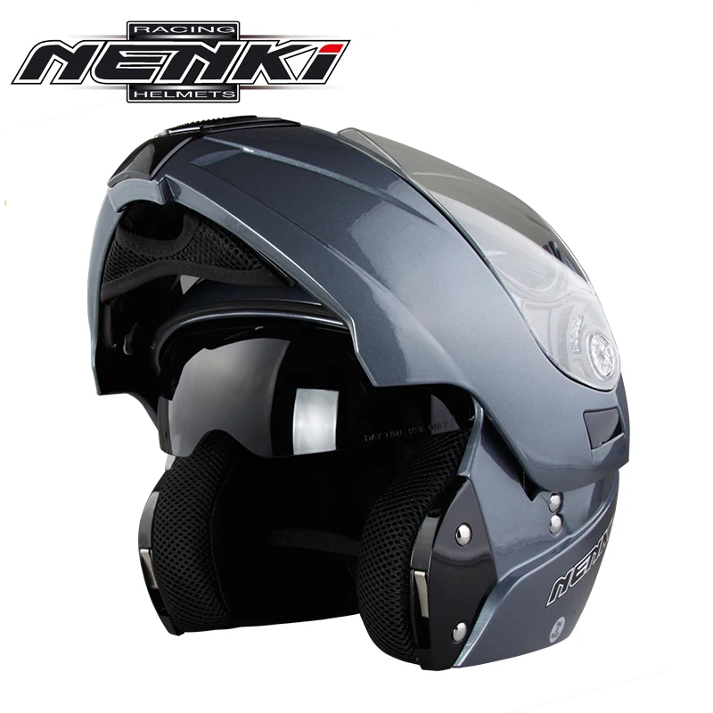 

NENKI Motorcycle Flip Up Helmets With Inner Sun Double dual Visor Motorcycle Racing Capacete De Moto Helmet
