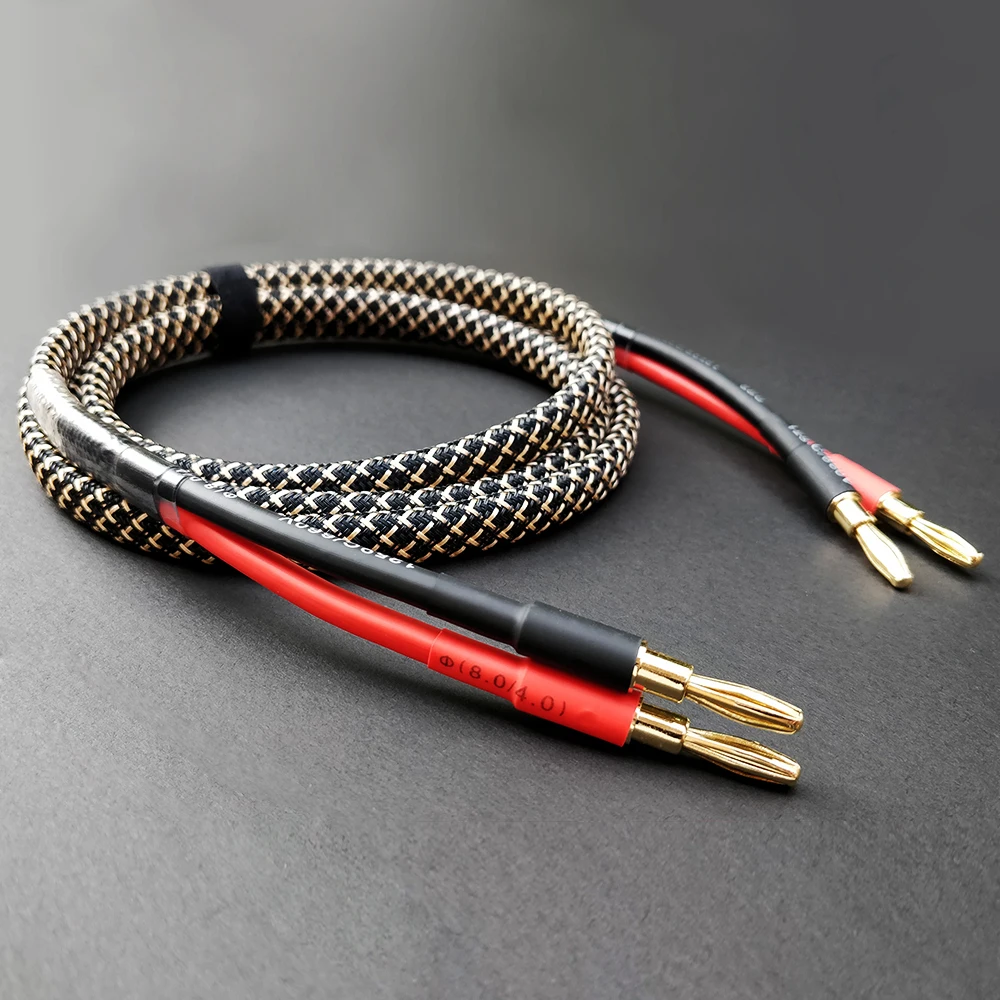 FIHI-B1 DIY HiFi Speaker Audio Cable Banana Plug Cable Golden Plated Audiophile Oxygen free copper Amplifier Speakon Wire Cables FIHI-B1 DIY HiFi Speaker Audio Cable Banana Plug Cable Golden Plated Audiophile Oxygen free copper Amplifier Speakon Wire Cables