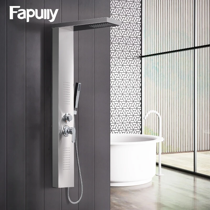 Fapully Bathroom Brushed Nickel Wall Mounted Shower Panels