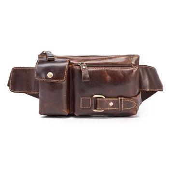 

BOLEKE cow leather men waist bag new casual small fanny pack male waist pack for cell phone and credit cards travel chest bag