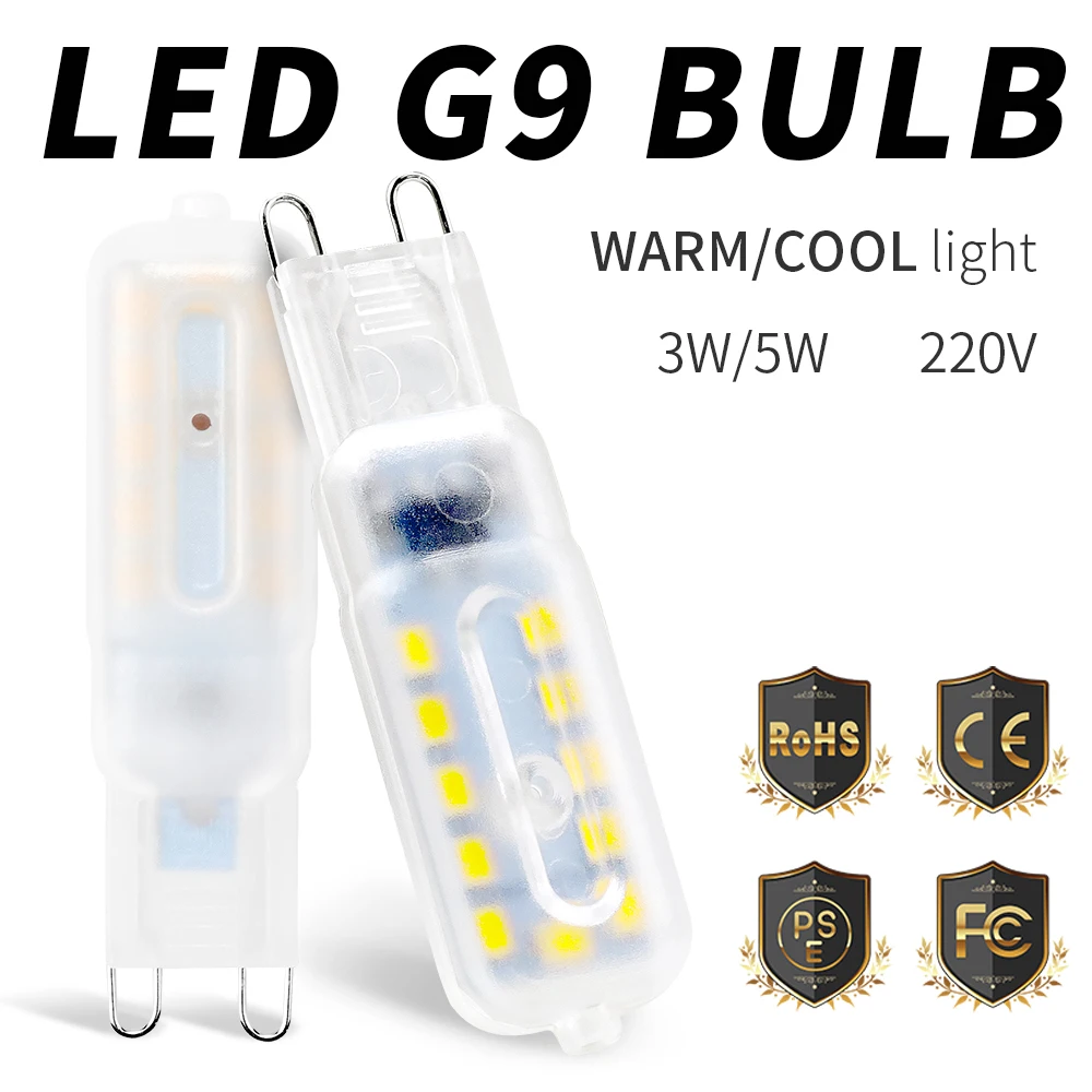 

WENNI G9 LED Bulb 3W 5W Mini Corn Light LED Lamp 220V Spotlight Chandelier LED Candle Bulb g9 Replace Halogen Lamp 2835 Ampoule