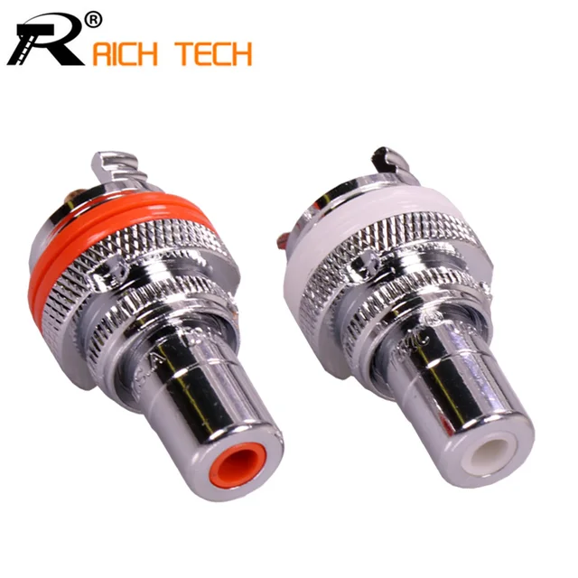 2Pcs/1Pair Silver plated RCA Jack Terminals pom insulation High end RCA Socket Adapter AV