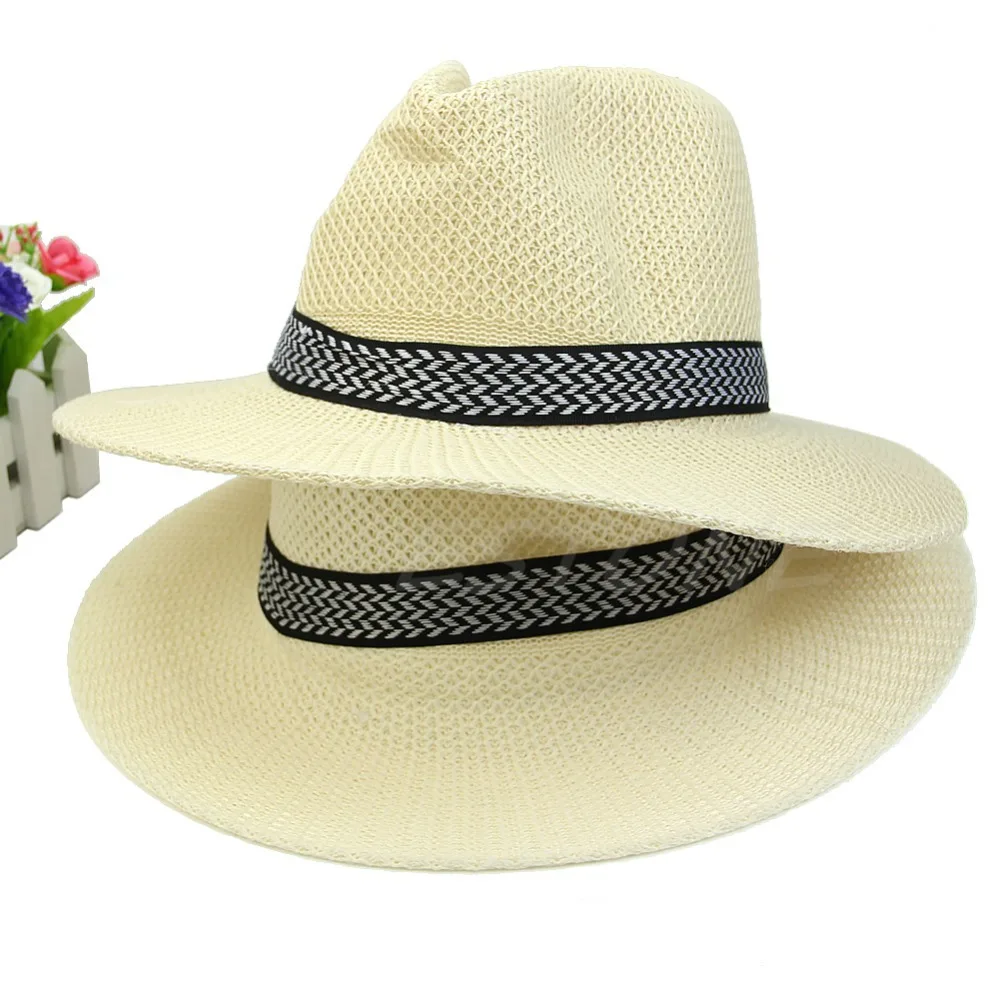 Шикарные женские мужские летние Федора Трилби соломенная шляпа Панама пляжная Панама Гангстерская шляпа