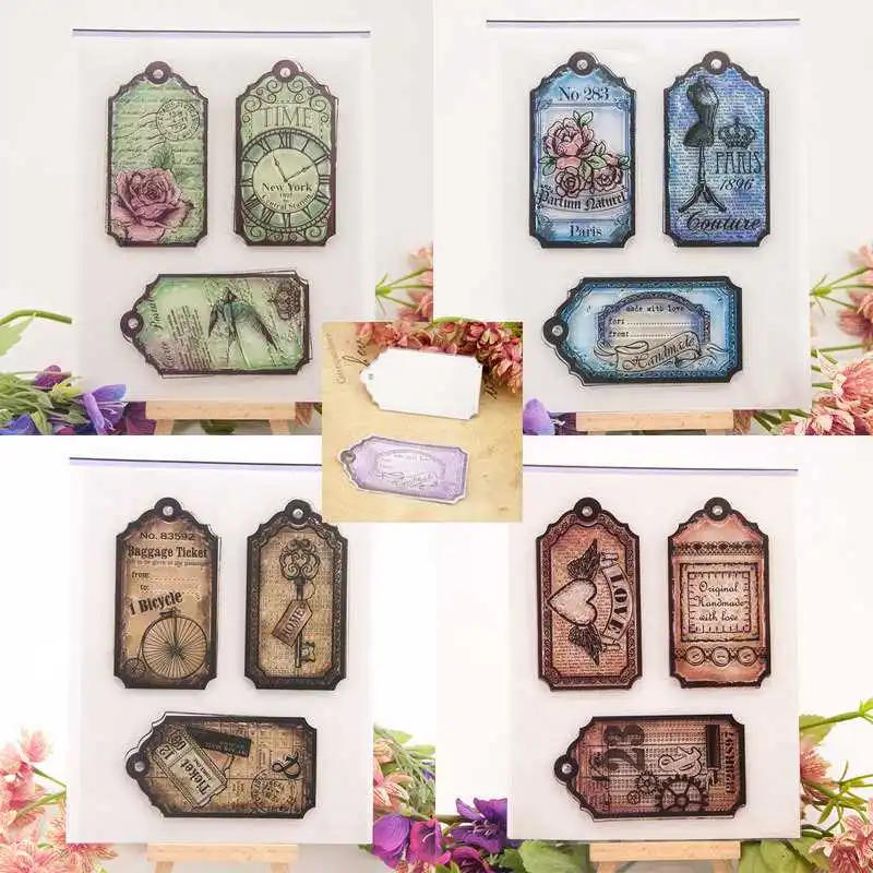 

Christmas gift card Stamp die Set craft Tag Metal Cutting Dies label clear stamps with dies for scrapbooking gift DIY decor tool