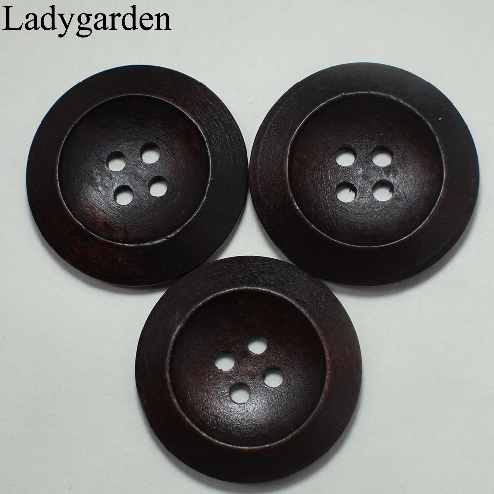 

20PCS Big Round Wooden Buttons 4 Holes 30MM Sewing DIY Crafts Scrapbooking for Women Shirt High Quality Round Sewing on Buttons