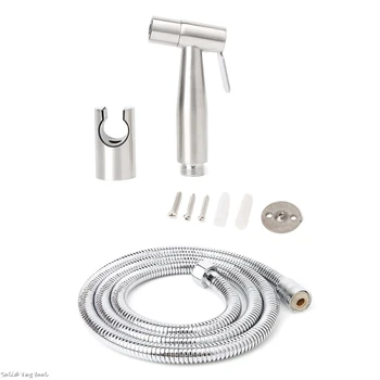 

1Set Stainless Steel Handheld Toilet Bidet Shower Head Cloth Diaper Sprayer Shattaf Set LS'D Tool