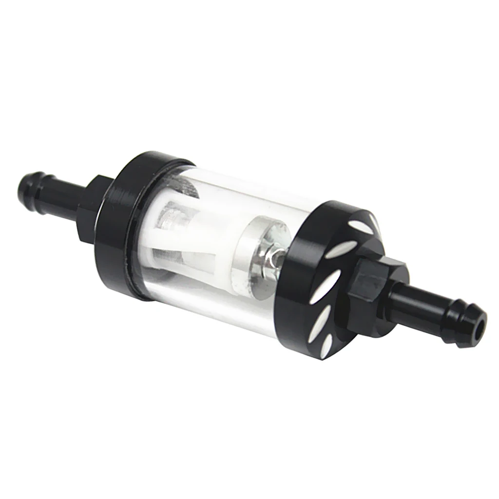 CNC Clear Glass 8mm Universal Gas Oil Fuel Filter for Motocross ATV Quad Scooter