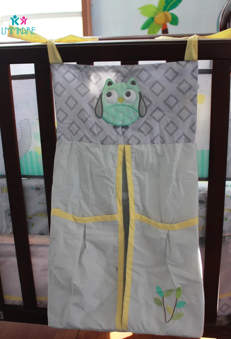 Новорожденных детская кровать висячая сумка для хранения мультфильм Милая Вышивка для детей игрушки для младенцев пеленки сумки детское постельное белье наборы унисекс