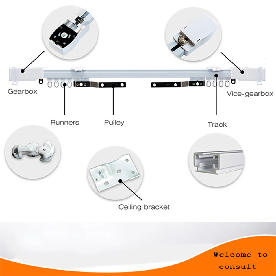 Original xiaomi aqara/DooyaKT82/DT82 curtain motor canbe customized super silent electric curtain track, suitable for smart home