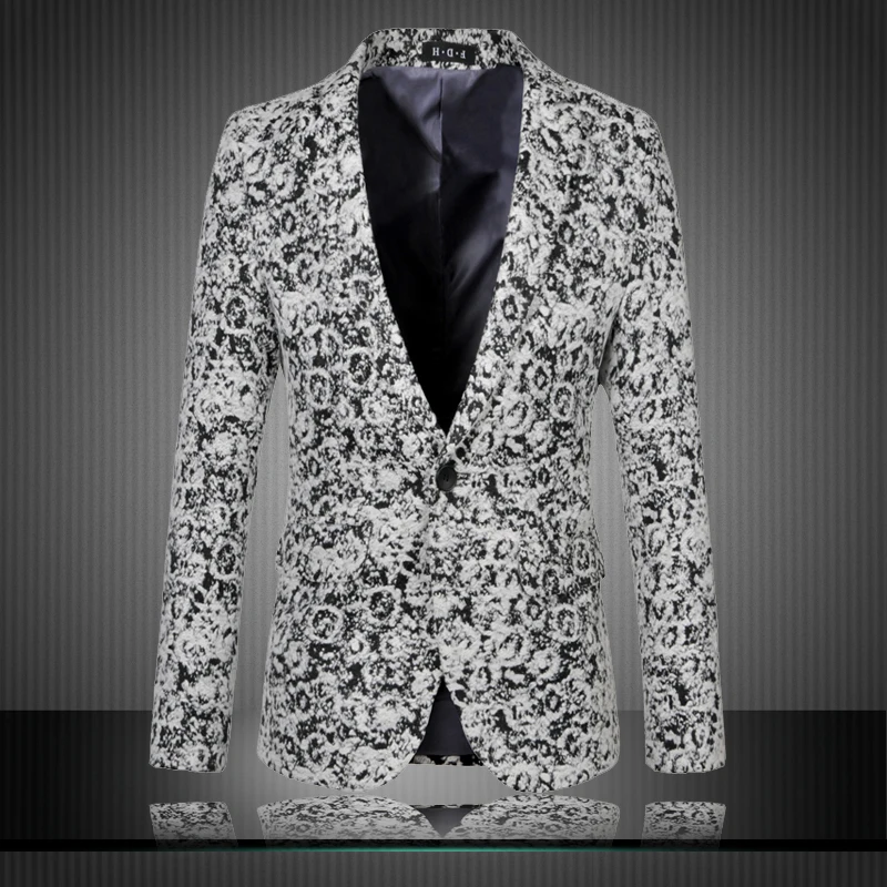 2018 Новое поступление модные цветочные жаккардовые шерстяной пиджак мужчин Slim Fit плюс Размер 6xl Блейзер masculino мужской костюм одежда/xf30