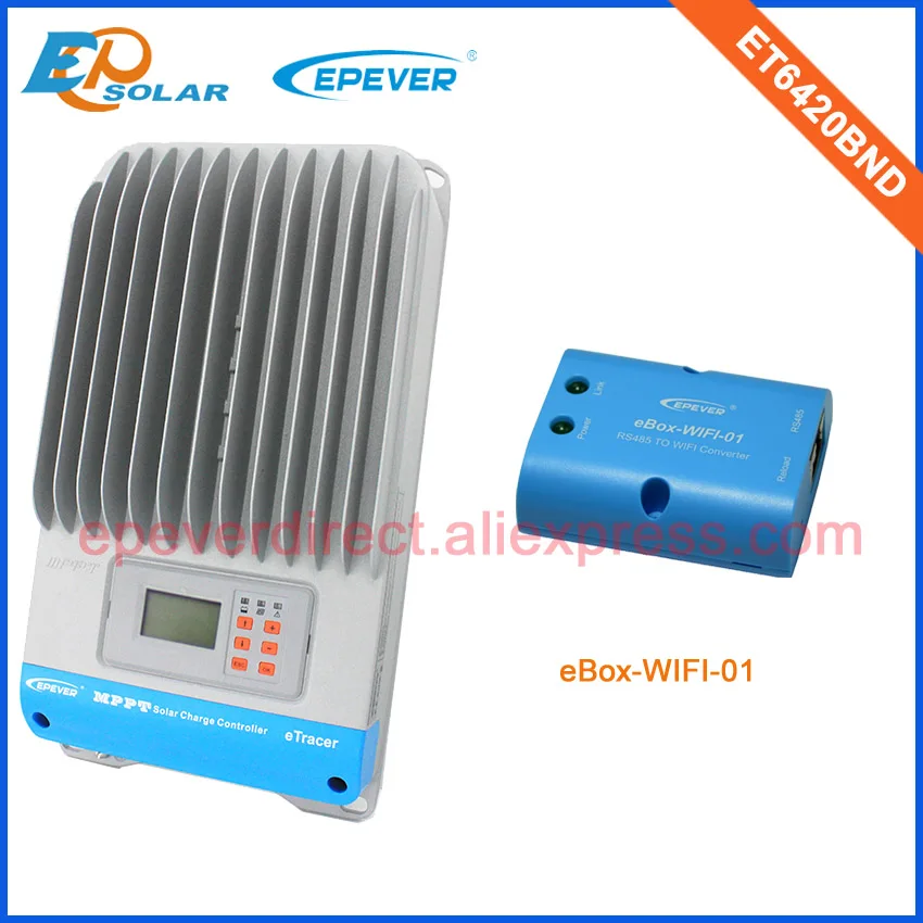 

panel power charge controller mppt 60A ET6420BND with the wifi function for mobile phone use Max Pv Input 190V