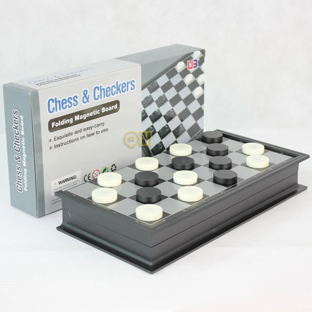 

Portable Magnetic Foldable Board Draughts Chess Set Game 24*24*2cm