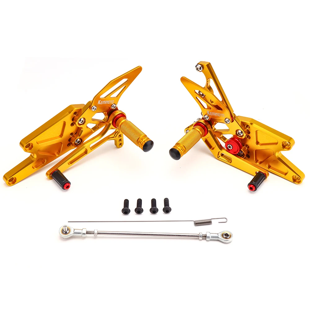 KEMiMOTO MT 03 MT 25 MT03 MT25 CNC регулируемый задний Набор Rearsets Подножка для Yamaha YZF R25 R3 MT-03 MT-25