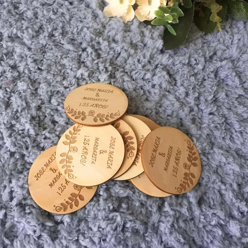 Save The Dates Wooden Magnets Custom Engraved Rustic Wedding