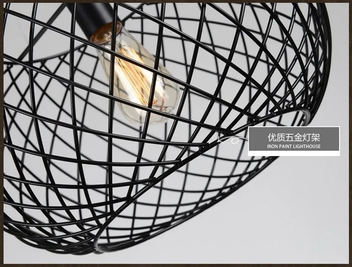Подвесной светильник Эдисона в стиле лофт с железной сеткой, винтажный подвесной светильник, светильники для столовой, промышленная лампа, Декор, Lamparas Colgantes