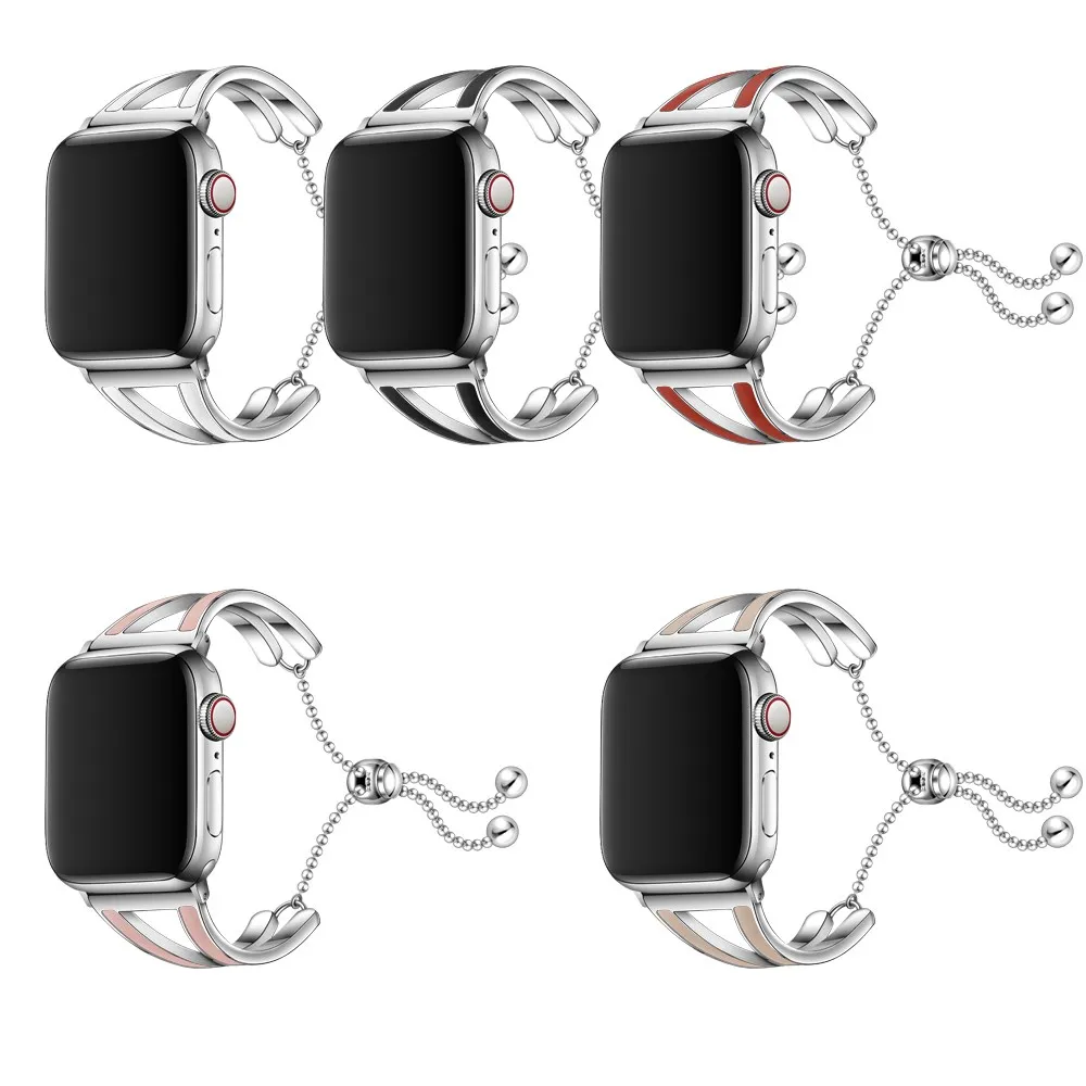 

38mm 40mm Woman Jewelry Bracelet Strap For iWatch 4 3 2 1 Bead Buckle Replace Watchband Correa For Apple Watch Band 44mm 42mm