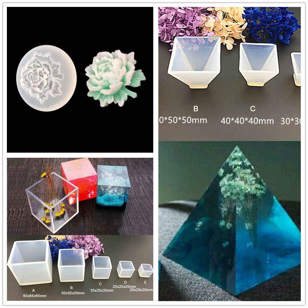

1pc snowflake flowers Pyramid Silicone Mould Jewelry Making geometry molds Earrings Pendant Silicone Mold Resin Silicone Mould