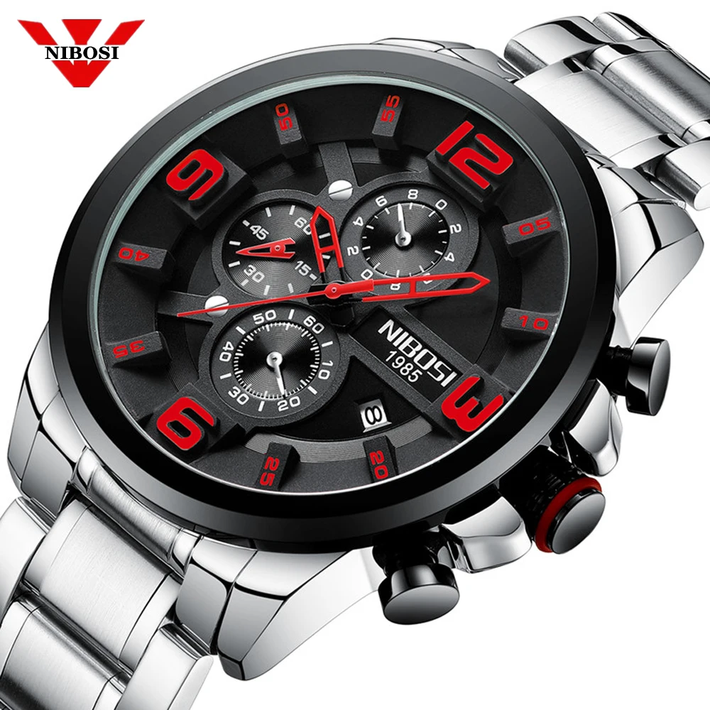

NIBOSI Big Dial Watches Men Watch Luxury Brand Analog Men Military Watch Reloj Hombre Whatch Men Quartz Male Sports Watches