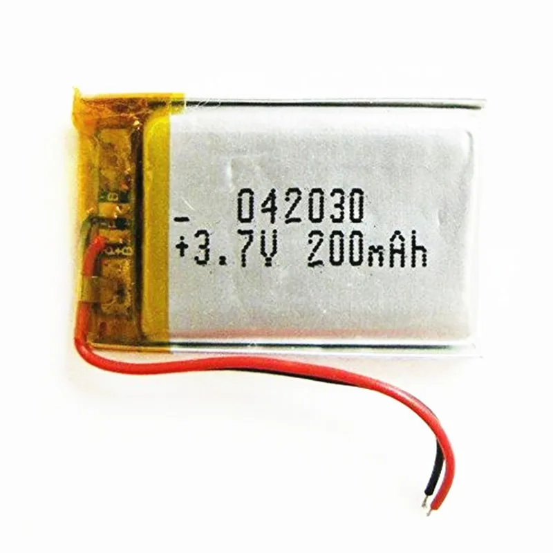 Полимерная литиевая батарея 3,7 V, 402030 042030 200mah может быть настроена оптом CE FCC ROHS MSDS сертификация качества
