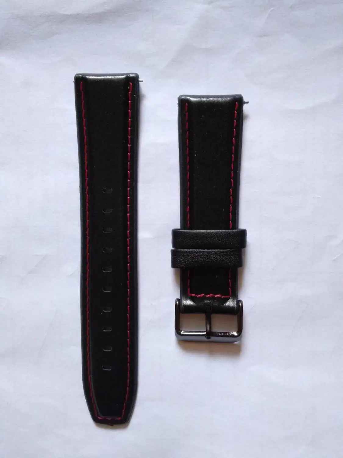 Высококачественный ТПУ+ кожаный ремешок для наручных часов для Honor Magic/Для huawei Watch GT браслет ремешок для Huami Amazfit GTR 47 мм - Цвет: black with red wire