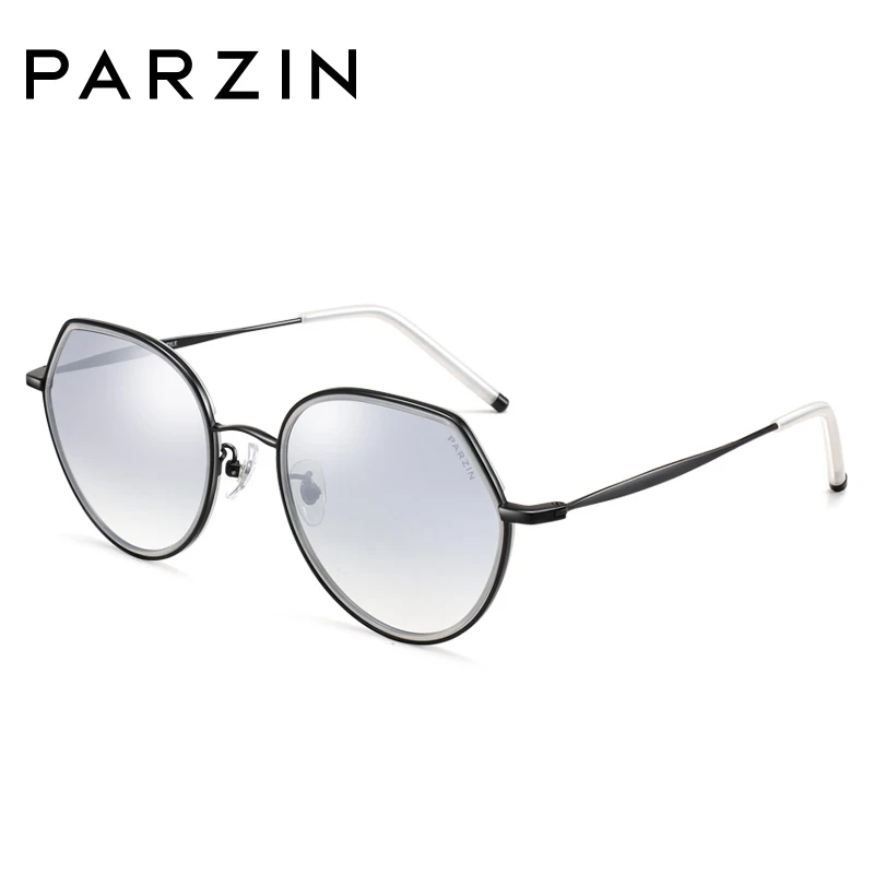 Женские солнцезащитные очки высокого качества в стиле ретро PARZIN, фирменный металлический каркас, солнцезащитные очки с большой оправой, высококачественные нейлоновые женские солнцезащитные очки new - Цвет линз: Sliver
