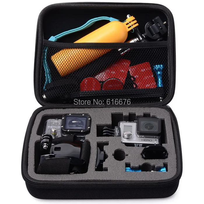Free Shipping Middle size Travel Storage Shockproof bag Case for GoPro Hero 4/3+/3/2/1 sj4000 Action Camera Accessories | Электроника