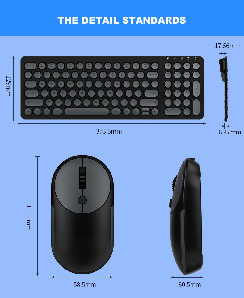 B. O. W 2,4 ГГц(шепот-тихий) клавиатура и мышь комбо, 99 клавиш тонкая беспроводная клавиатура и оптическая мышь для настольного компьютера, ноутбука