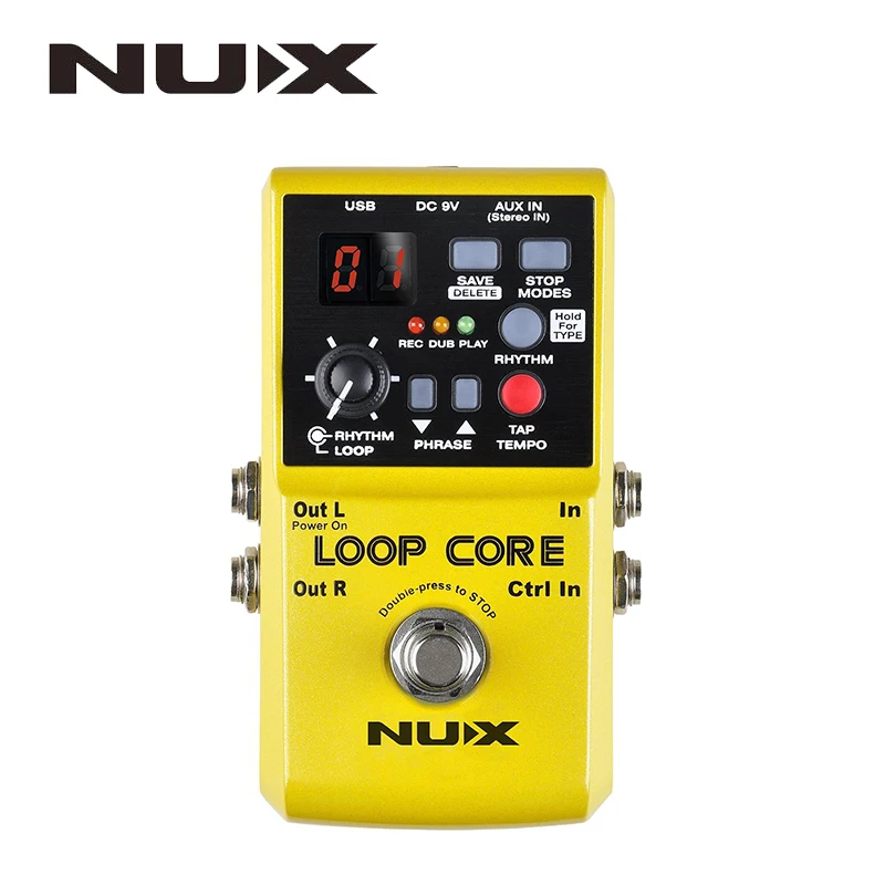 NUX Loop Core, педаль гитарного эффекта, Looper, 6 часовая запись времени, 99 памяти пользователя, барабанные узоры с TAP темп с подарком