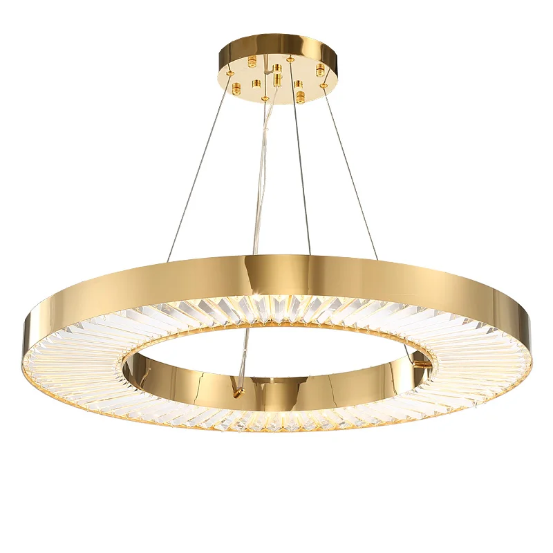 Хрустальная люстра, золотой круглый светильник для гостиной, столовой, спальни, современный светильник, Роскошный дизайнерский светодиодный светильник