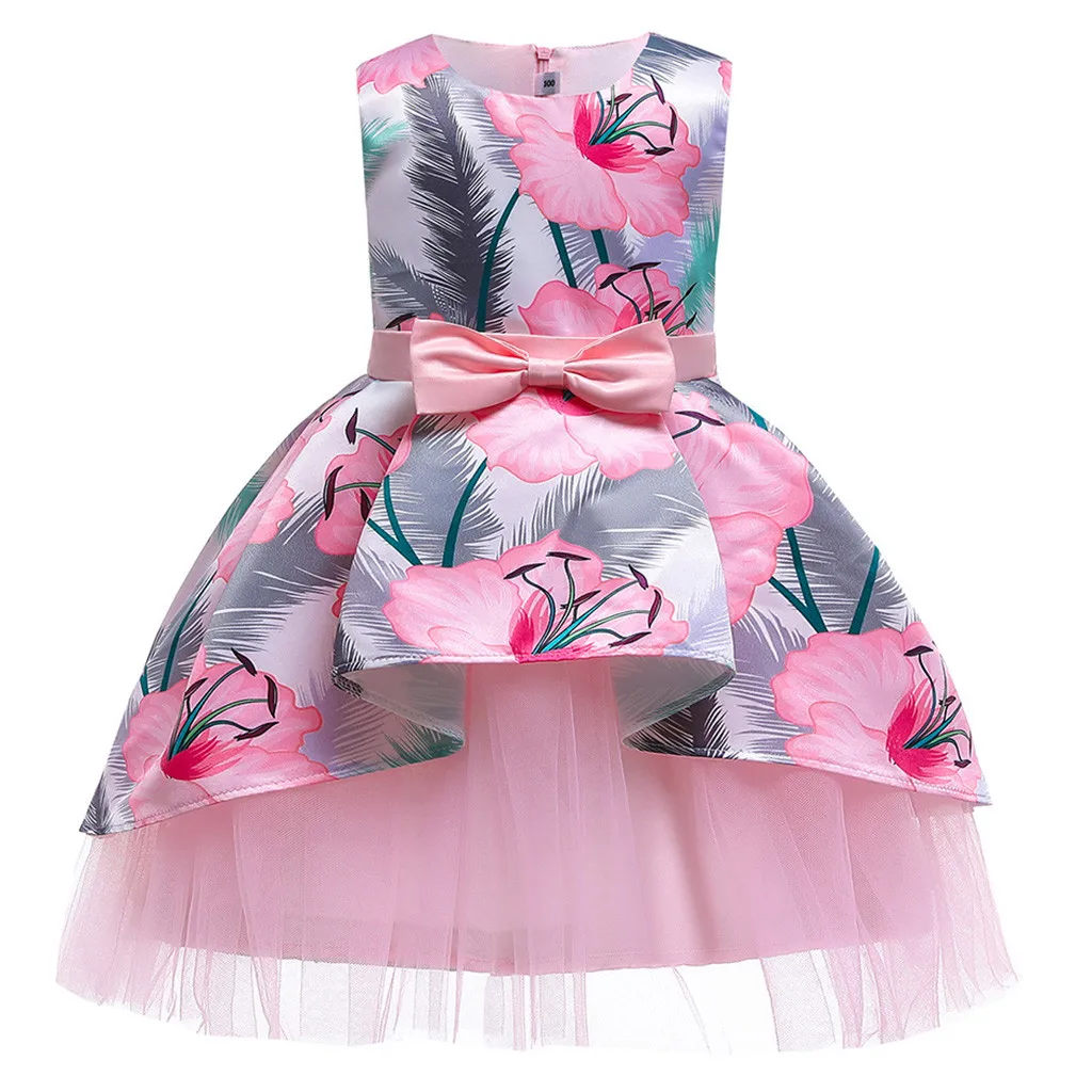 

2019 Brand Party Prom Costume Floral Baby Girls Princess Bridesmaid Pageant Gown Birthday Wedding Dress Casual Dress Sundress