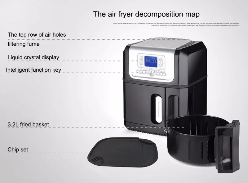ЖК дисплей третьего поколения весь умный 3.2L большой ёмкость без масла электронная фритюрница пособия по кулинарии приспособления xk301 220 В