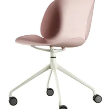 Небольшой гипсовый офисный стул с роликами/Алюминиевые ножки