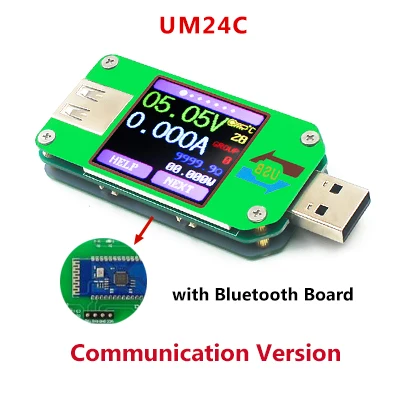 USB тестер Bluetooth компьютер онлайн DC Вольт Ампер Измеритель Напряжения тока Емкость монитор qc2.0 быстрое зарядное устройство банк питания детектор - Цвет: UM24C