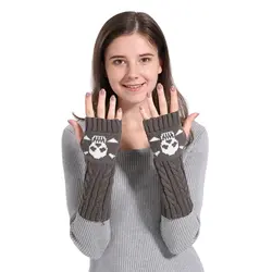 Зимние теплые перчатки Половина Finger для Для женщин 2018 милые шерстяные Knitt пальцев дамы длинные перчатки женские с подогревом варежки Mujer