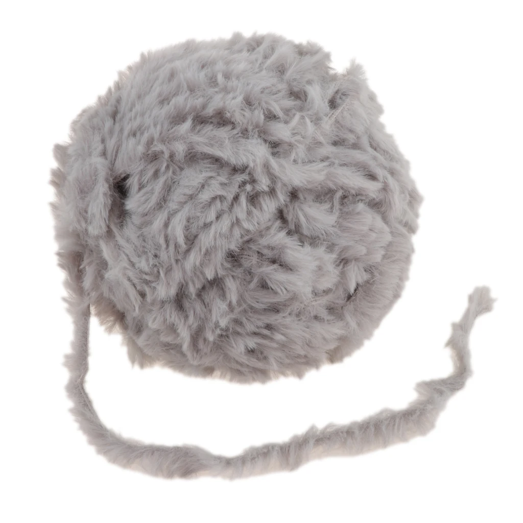 2 Pieces 32 Meters Soft Polyester Fluffy Faux Fur Yarn Eyelash for Crocheting Knitting