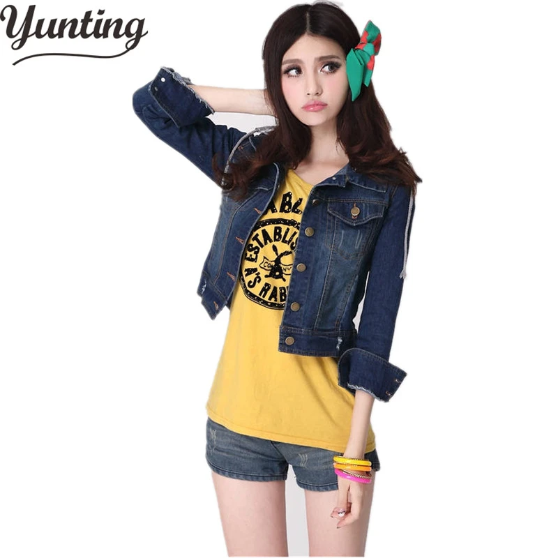 Chaquetas vaqueras cortas de manga larga para mujer, abrigo ajustado azul femenina de diseño de marca, primavera y otoño|jacket sizes|jacket bootsjacket barcelona