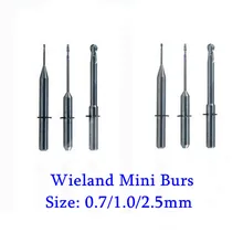 3 предмета в комплекте без покрытия стоматологическое лабораторное диоксида циркония фрезерный инструмент 0,7/1,0/2,5 мм Вольфрам фрезерные буры из карбида для мини CADCAM машина