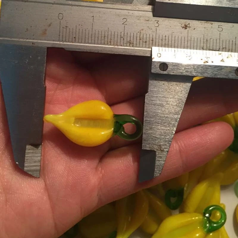 Модные бусины подвески из муранского стекла в виде банановых фруктов для