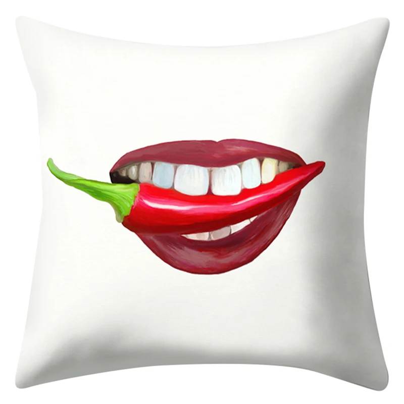 

Hot Hot Sexy Lips Print Throw Pillow Cover pillow Case Home Pepper / lip
