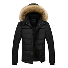 Мужская Зимняя мода размера плюс, искусственный хлопок, пуховик, меховой воротник, пальто с капюшоном для мужчин, короткий стиль, Сверхлегкий, для отдыха
