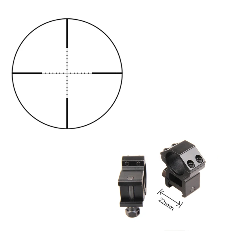 Leupold 1,5-5X20 Mil-dot рихткруис тактический прицел оптические прицелы для страйкбола воздушные винтовки свободные крепления кольцо - Цвет: Mil dot 22mm