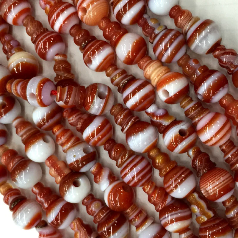 Натуральные бусины Sardonyx из красного кружева агата пагоды голова Будды Тибетский