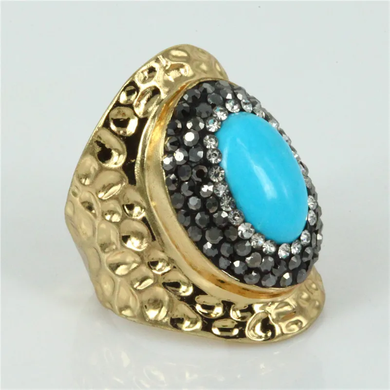 Очаровательное кольцо из чистого золота с натуральным пресноводным жемчугом, голубой бирюзовый бисер, регулируемое кольцо-манжета для женщин
