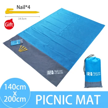 

Camping Mat Picnic Mat Outdoor Hiking Travel Portable Mini Waterproof Moisture Proof Anti-stain 140*200cm Gift Ground Nail*4