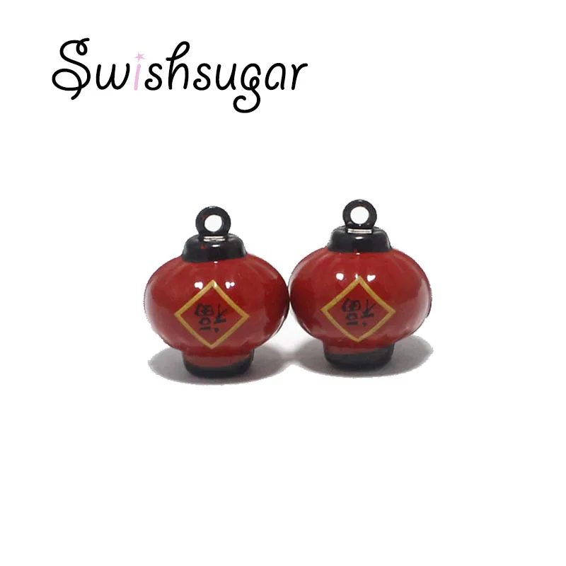 

Chinese Lucky Lantern Enamel Bell Charms Bracelet Pendants Jewelry Findings Pet's Hanging Necklace Accessories