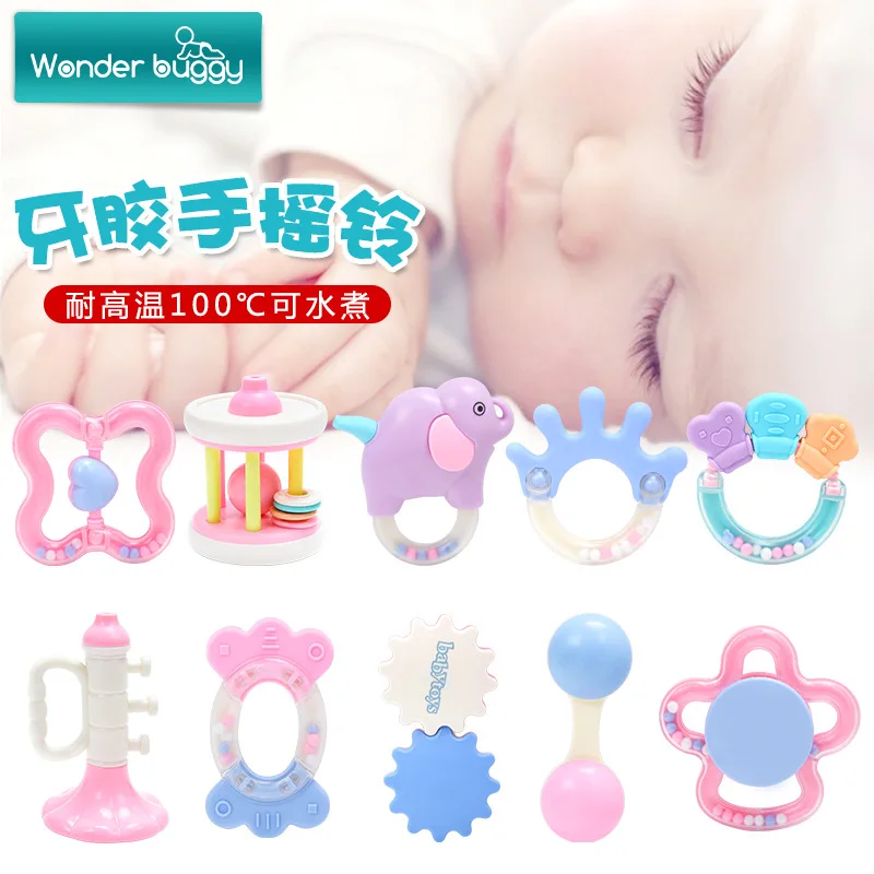  2018 baby baby teether rattle can boil ten sets of molars grasp newborn toys