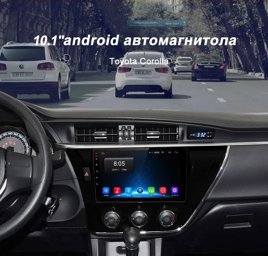 Junsun Штатное Головное устройство для Тойота Королла Corolla GPS навигатор Android 8.1 aвтомагнитола магнитола 2 din автомагнитолы 2DIN Андроид для Toyota Corolla E180 штатная магнитола автомобильная мультимедиа