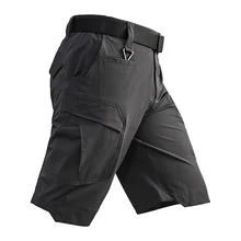 Карго короткие мужские водонепроницаемые рабочие шорты Военный Тактический стрейч армейский боевой Мужской со множеством карманов страйкбол Короткие