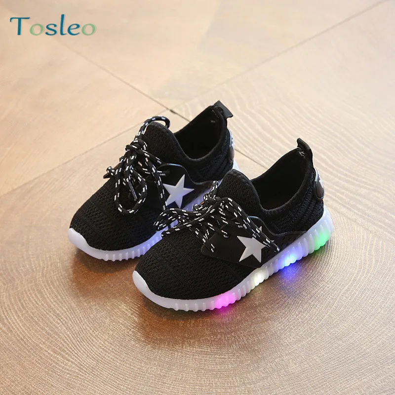 Led Shoes Kids 2019 Spring New Luminous Sneakers For Children Mesh Breathable Children Sneakers Boys Shoes Girl